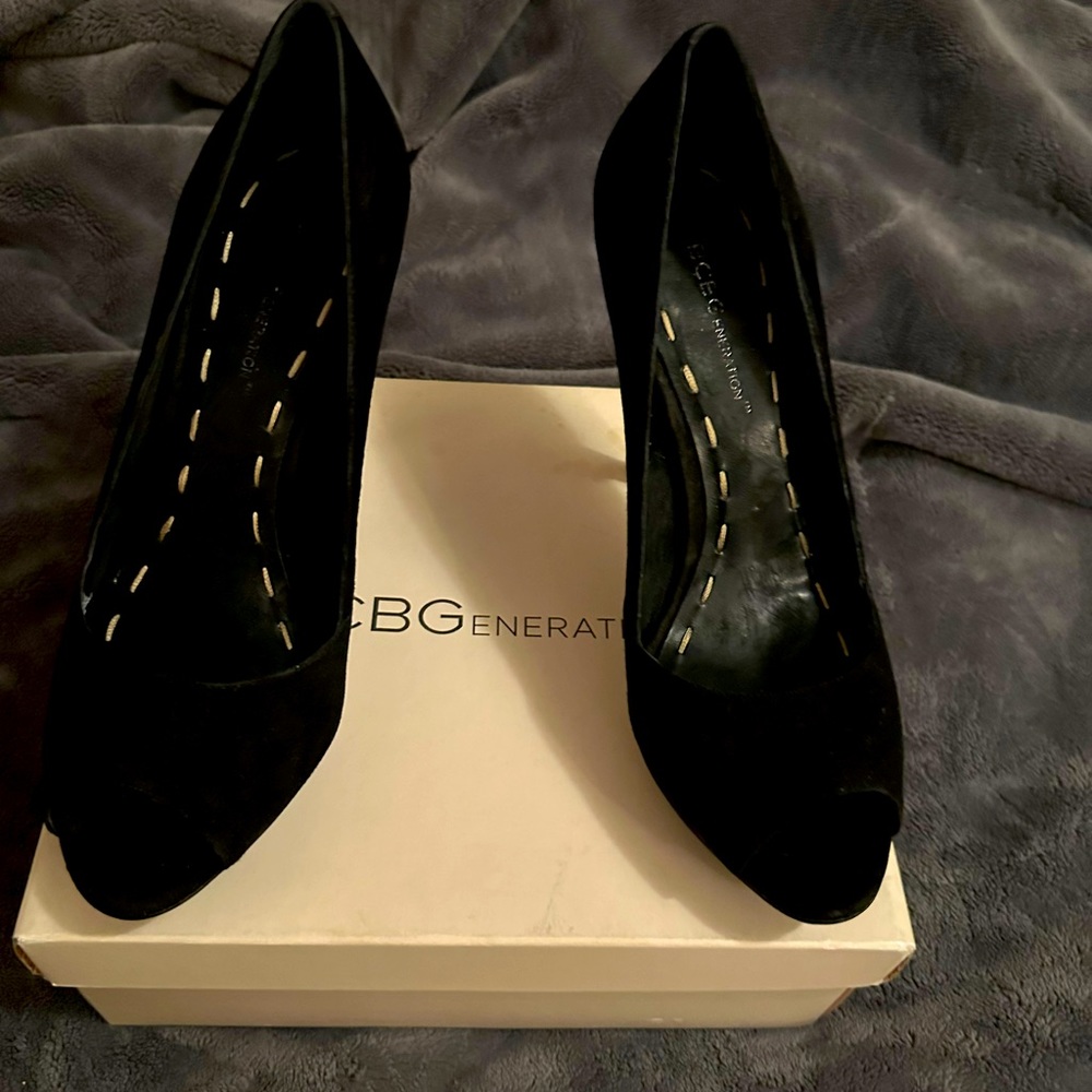 Black Suede with stitching details